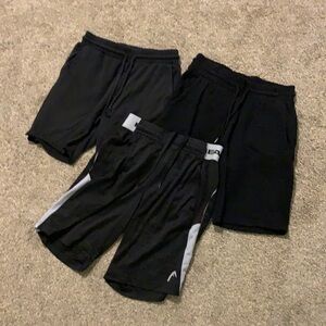Three pairs of black shorts, men’s small